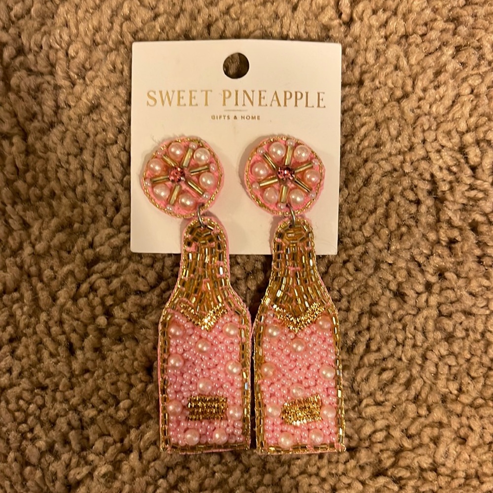 Pink earrings. Fun for a night out